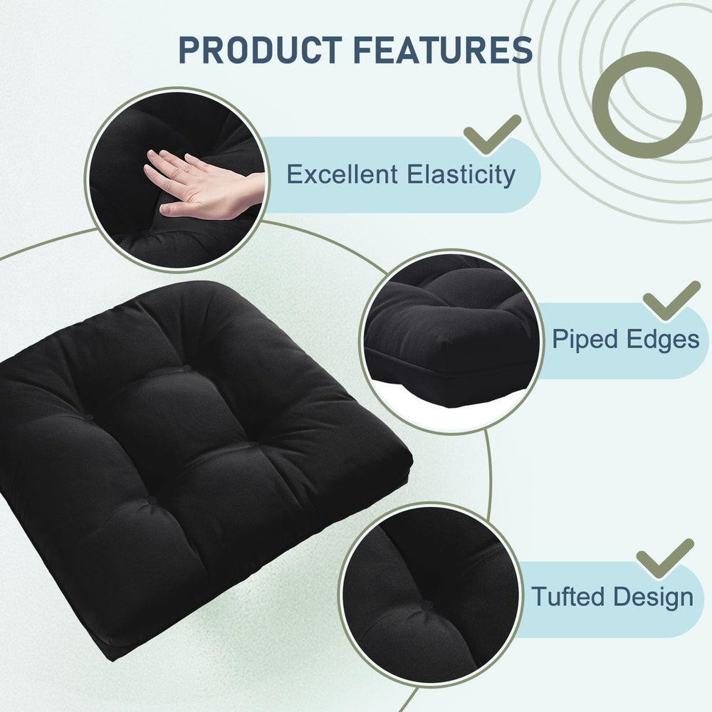 downluxe Outdoor Chair Cushions Set of 2 for Patio Furniture, Waterproof Tuft...