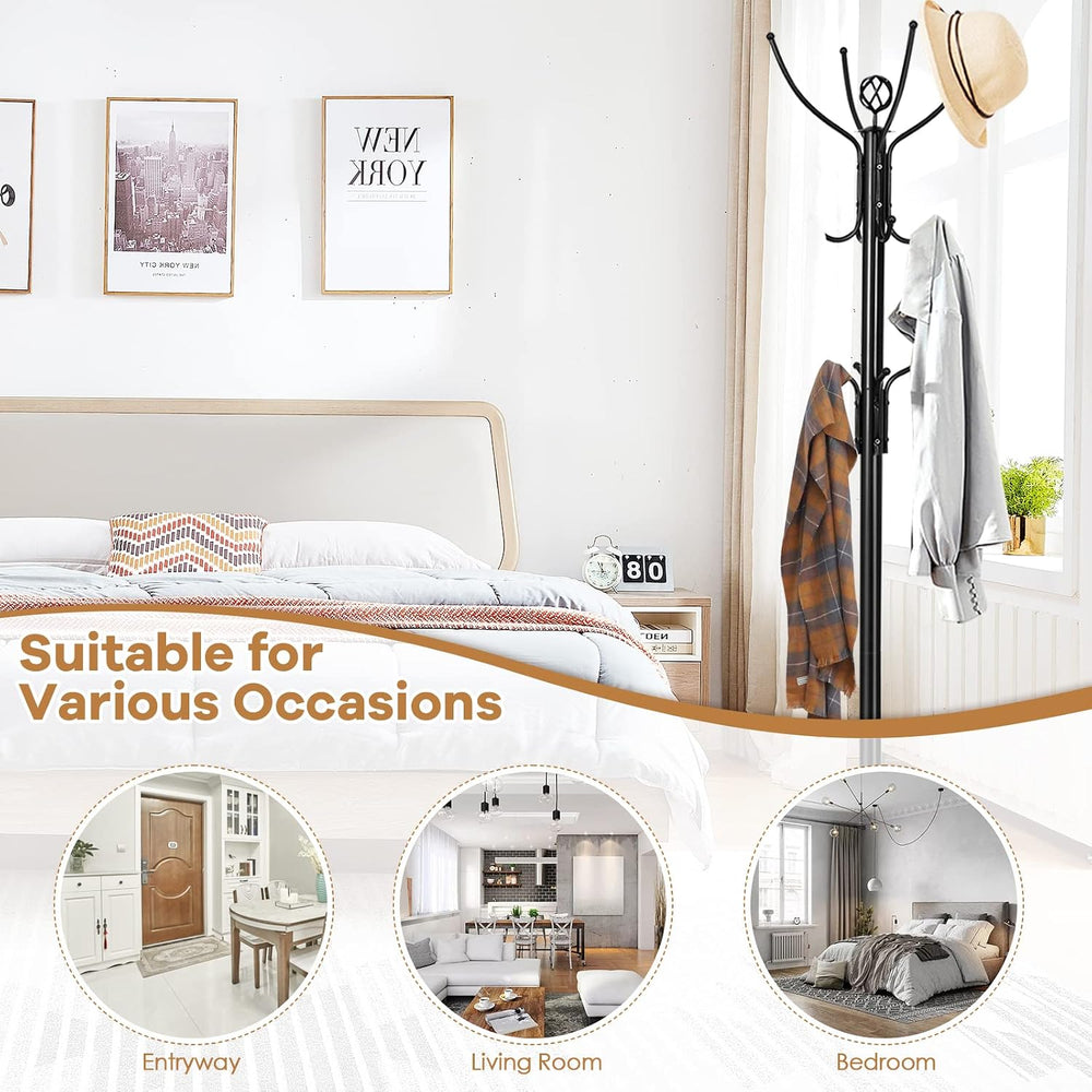 Tangkula 78 Inch Freestanding Coat Rack, Black