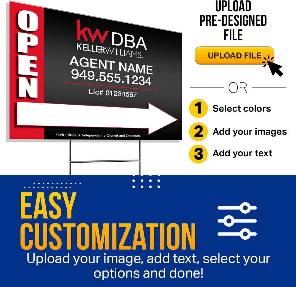Custom Yard Signs - 10 Pack Double Sided Personalized Customizable for Outdoo...