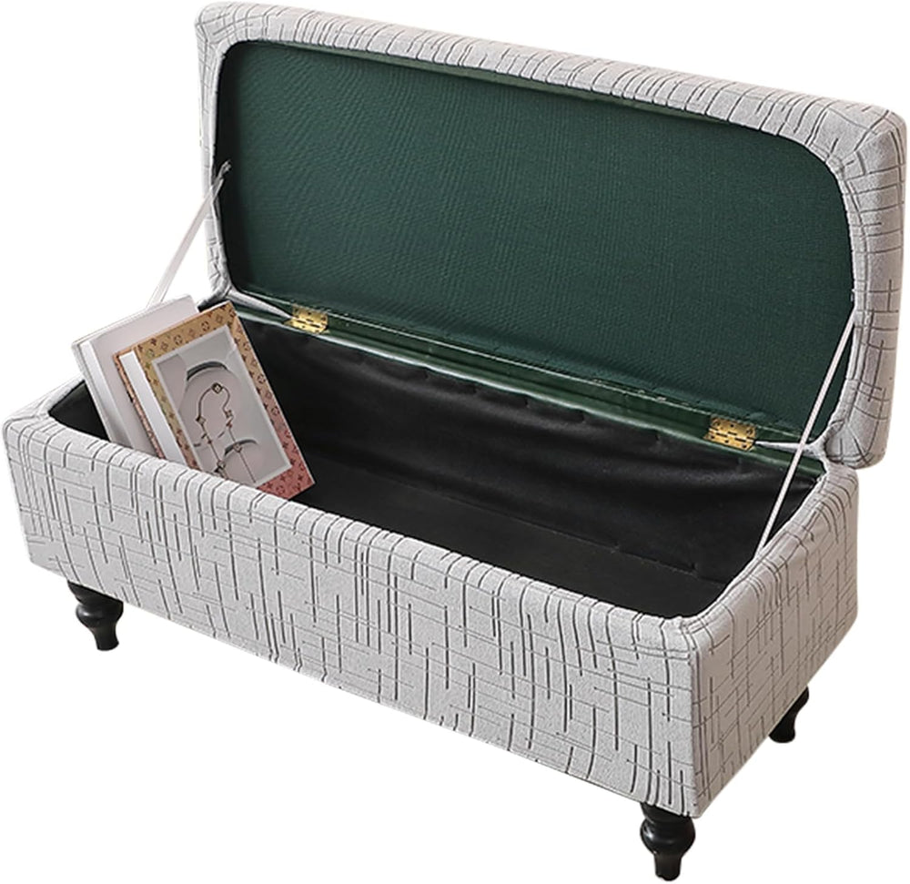 Storage Ottoman Cover Rectangle Ottoman Slipcover Fold Storage Bench Cover