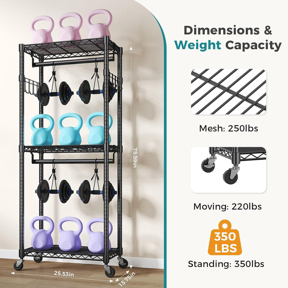 OLIXIS Rolling Clothes Rack, Heavy Duty Garment Rack, 23 IN, Metal, Black