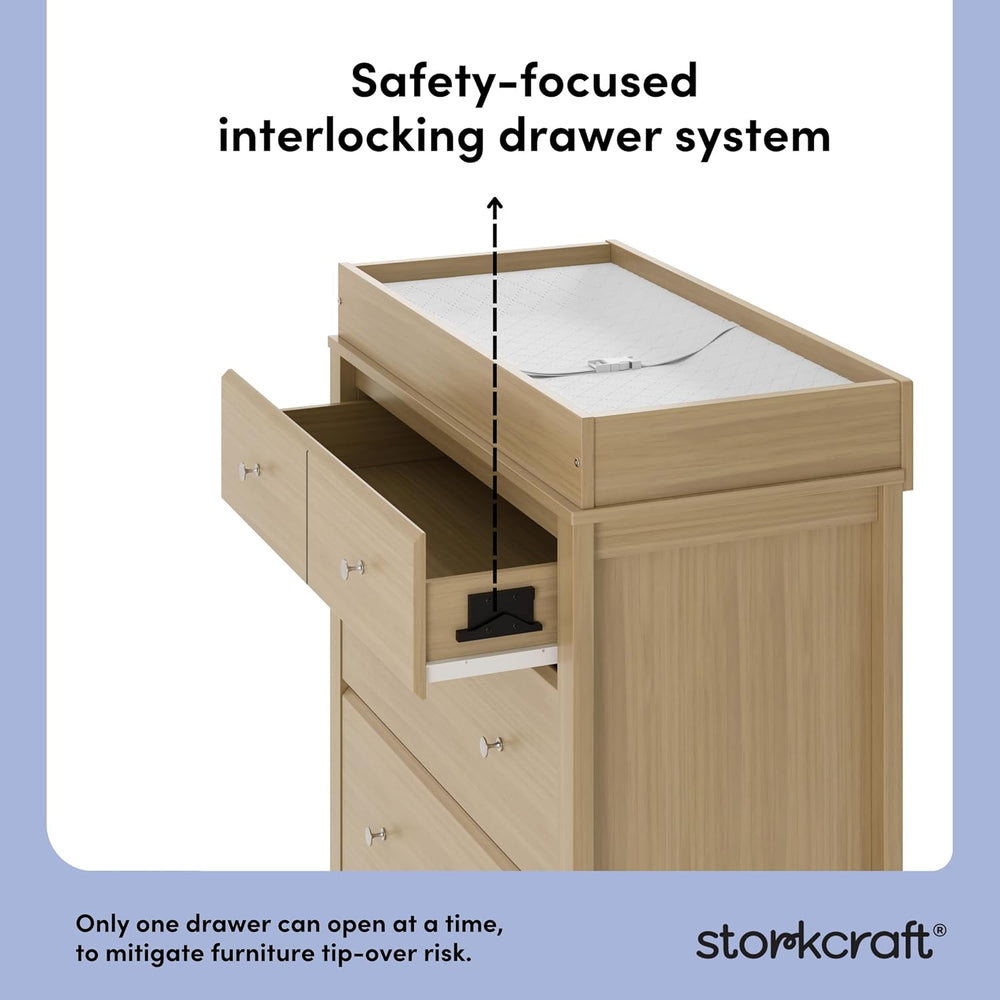 Storkcraft Horizon 3 Drawer Chest with Removable Changing Topper, Driftwood