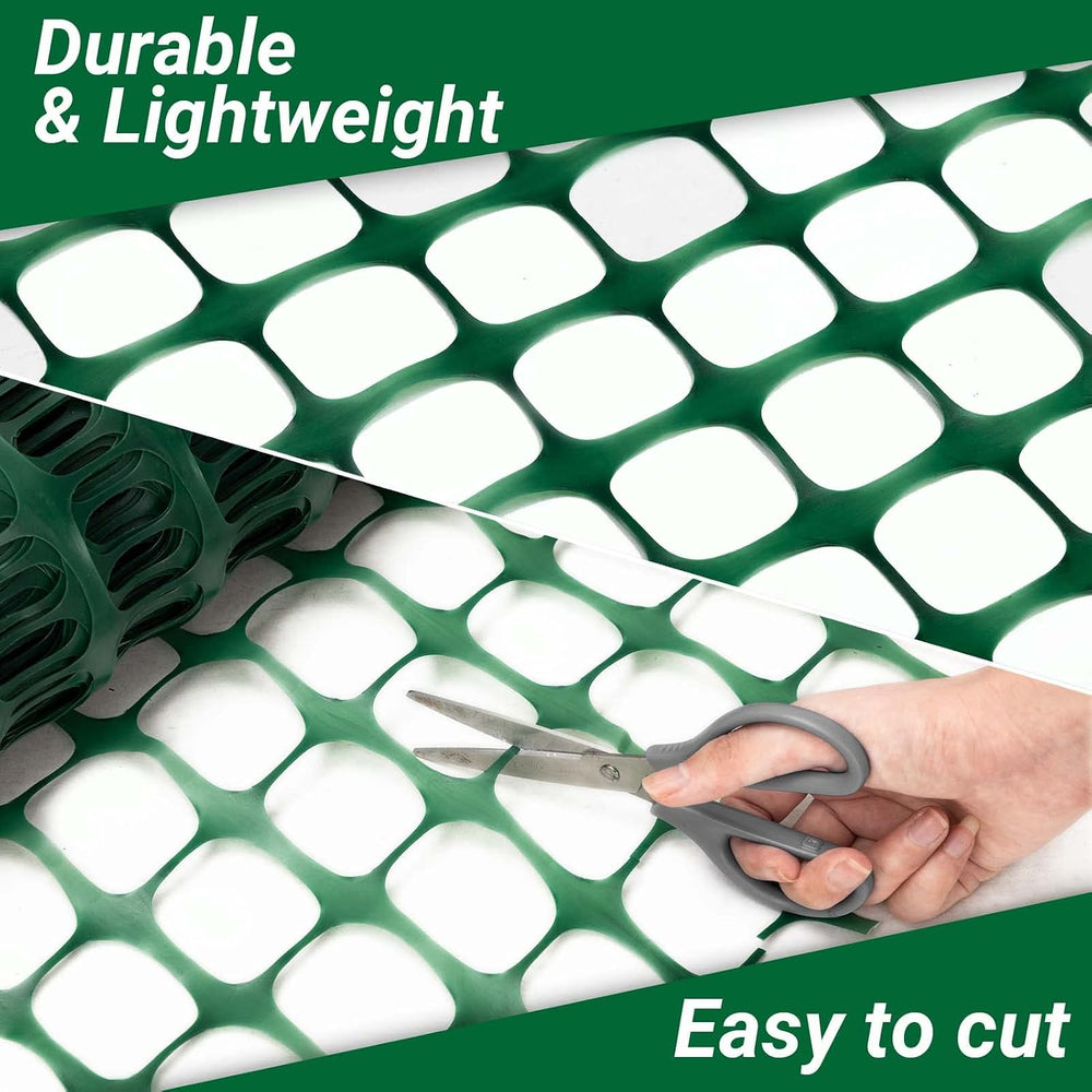 DOEWORKS Plastic Safety Fence, 4 ft x 100 ft Barrier Netting, Green