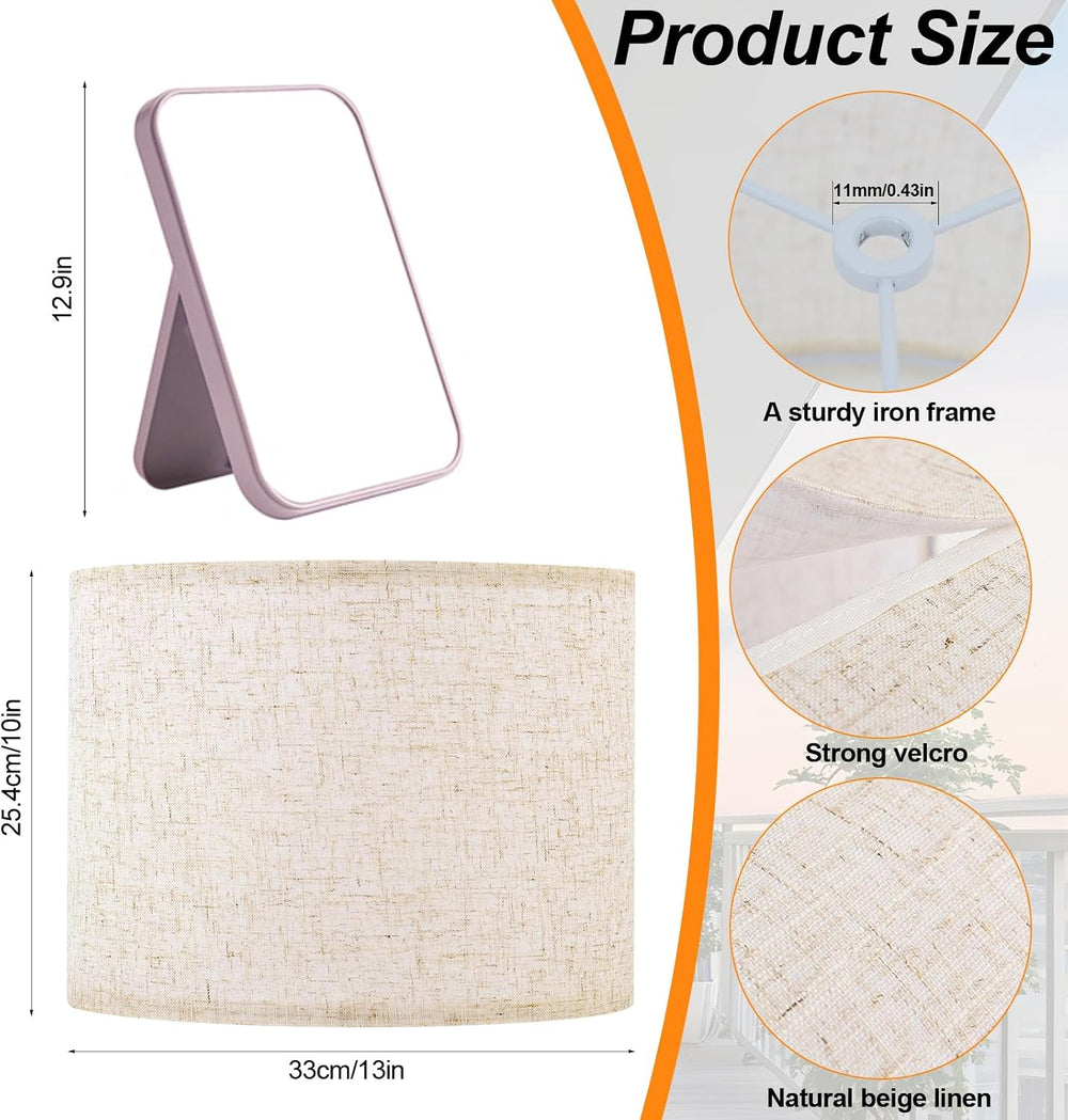 Lamp Shade for Table Lamps, Beige Line Drum lamp shade for floor lamps 13&quo...