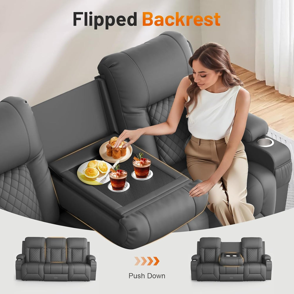 FURNIMAT Oversized Recliner Sofa Set with 2+3 Pieces in Living Room, PU Leath...