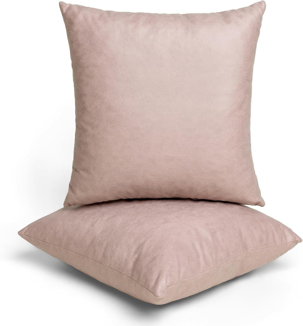 Set of 2 Throw Pillows 18x18 with Inserts Included, Pink Couch Pillows