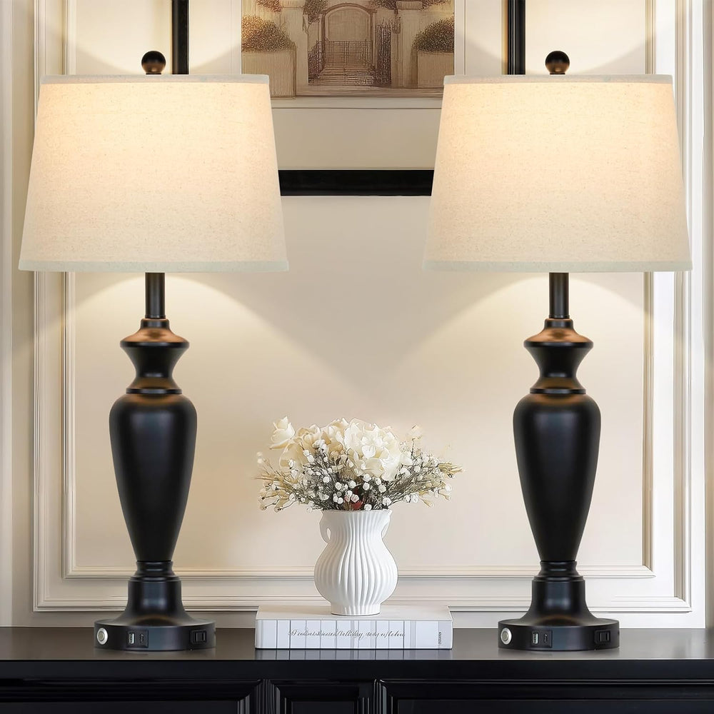 Cinyirong 30" Tall Table Lamps Set of 2, Touch Control Bedside Lamp with...