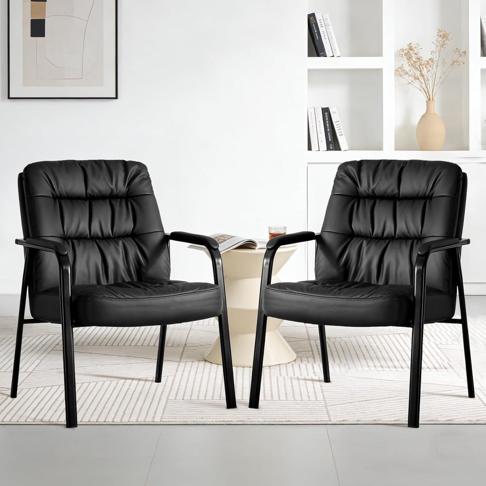 OLIXIS Office Waiting Room Guest Chair Set of 2, 500lbs, Faux Leather