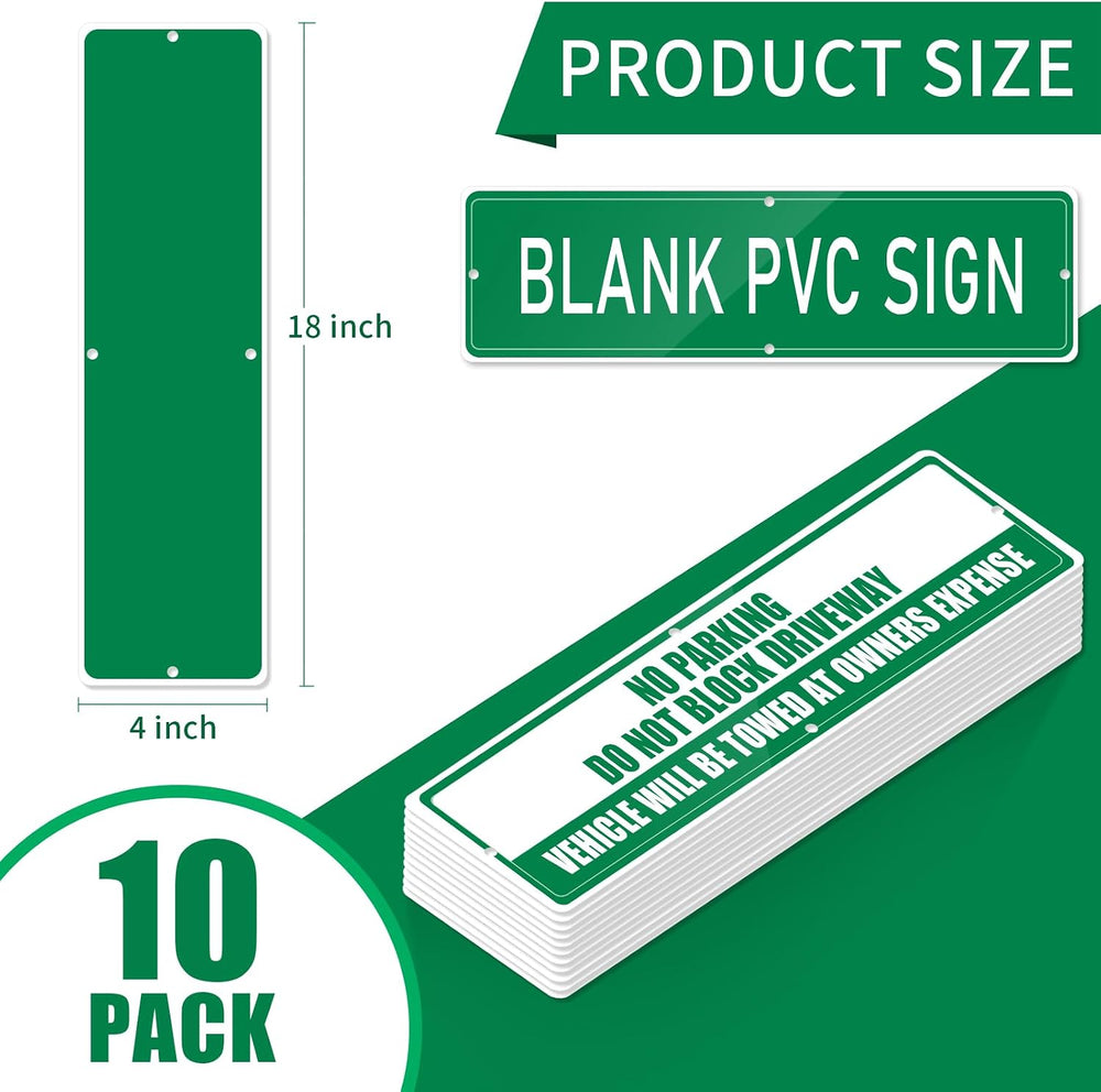 10 Pieces Green Blank Street Signs Metal 18×4 Blank Metal Street Signs for Vi...