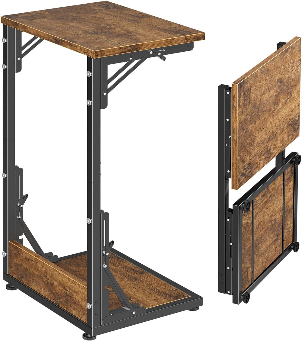 Simple Trending C Shaped End Table, Folding TV Tray Table, Side Table for Liv...