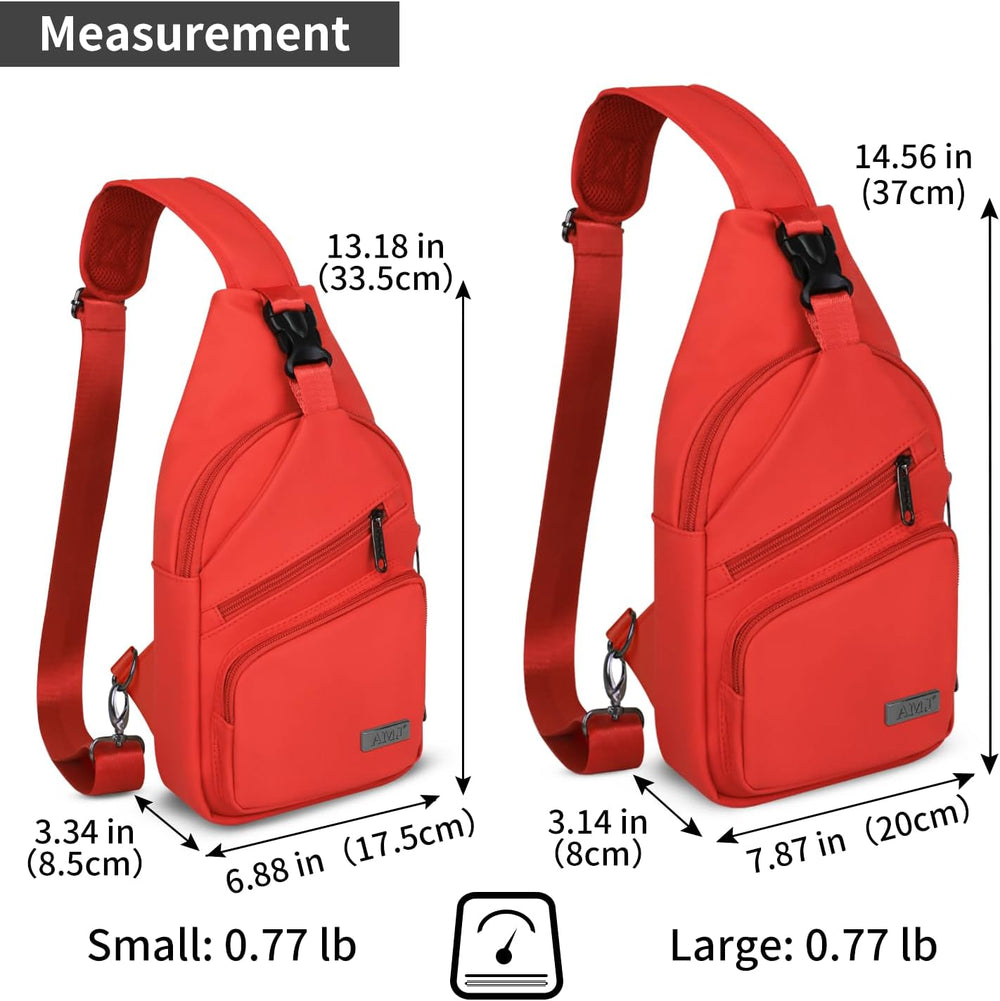 AMJ Sling Bag Small Crossbody Backpack Chest Bags Daypack with USB Cable Trav...