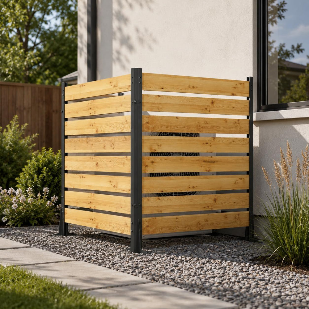 39" W x 55" H Air Conditioner Fence, 2 Panel Trash Can Fence Screen...