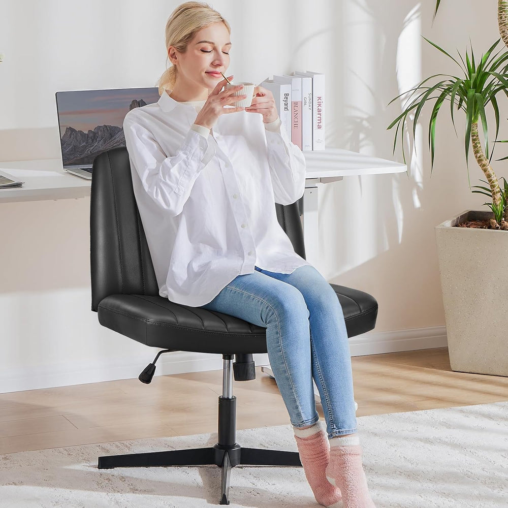 OLIXIS Criss Cross Chair, Cross Legged Vanity Chair, Home Office Desk