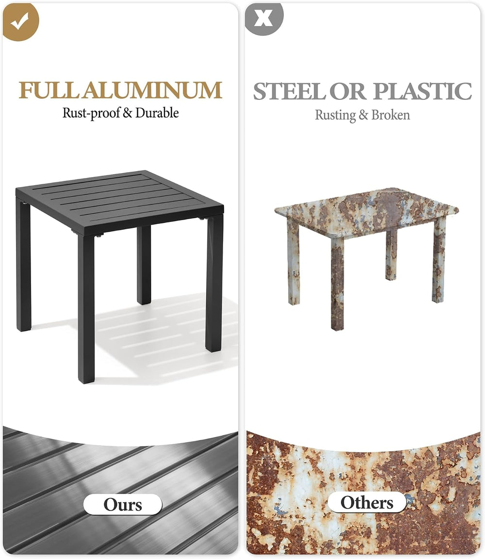 Crestlive Products Aluminum Outdoor Side Table, Pool Lounge Chair Side Table,...