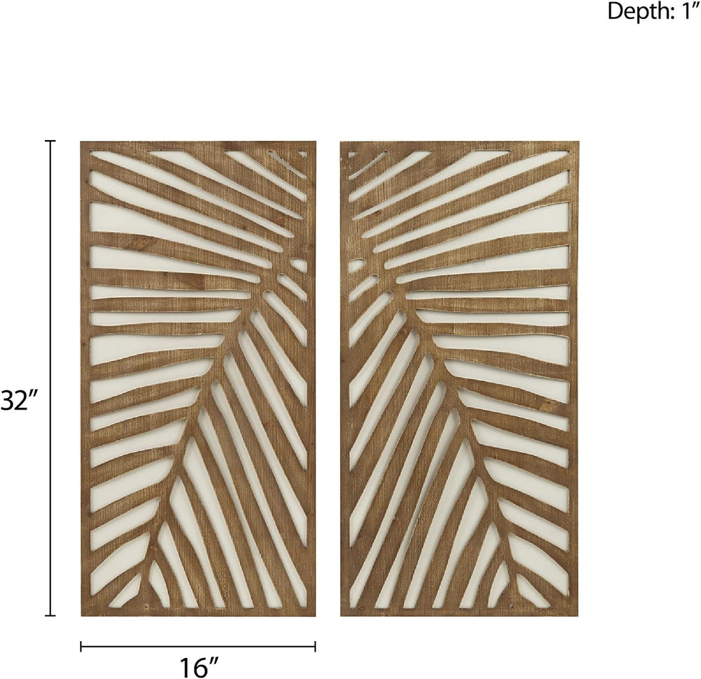 Madison Park Wall Décor for Living Room - Birch Palms Botanical Two-Tone, Hom...