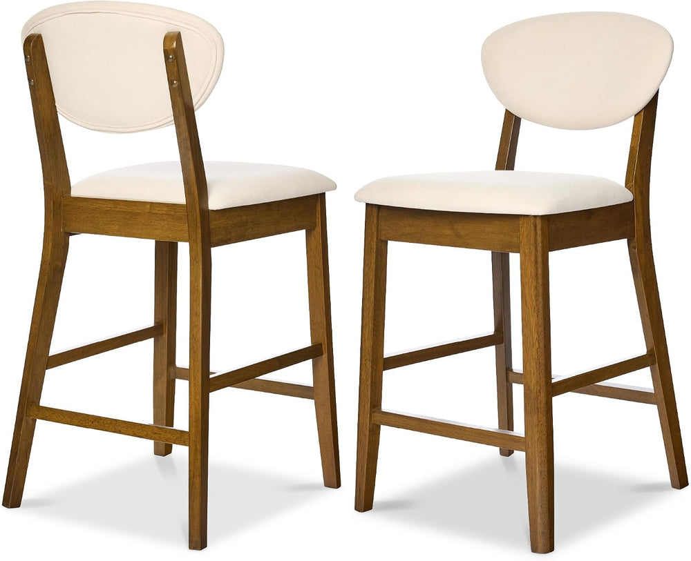 Best Choice Products Set of 2 Counter-Height Bar Stools, Mid-Century Modern, ...