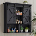 Vabches Bathroom Wall Cabinet, Farmhouse Medicine Cabinet, Black