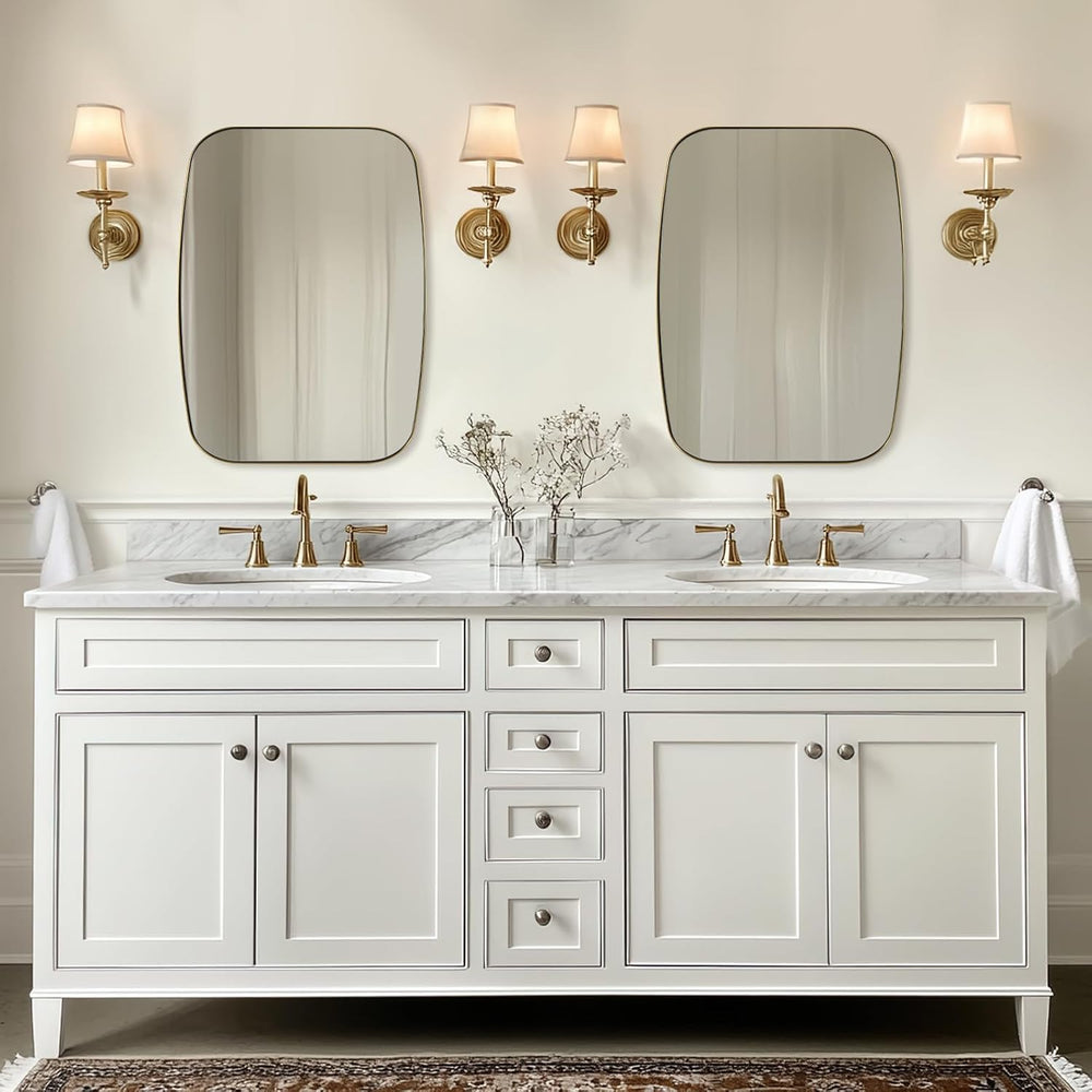 ANDY STAR Oval Mirrors for Bathroom, 24x30 Gold Bathroom Vanity Mirror with M...