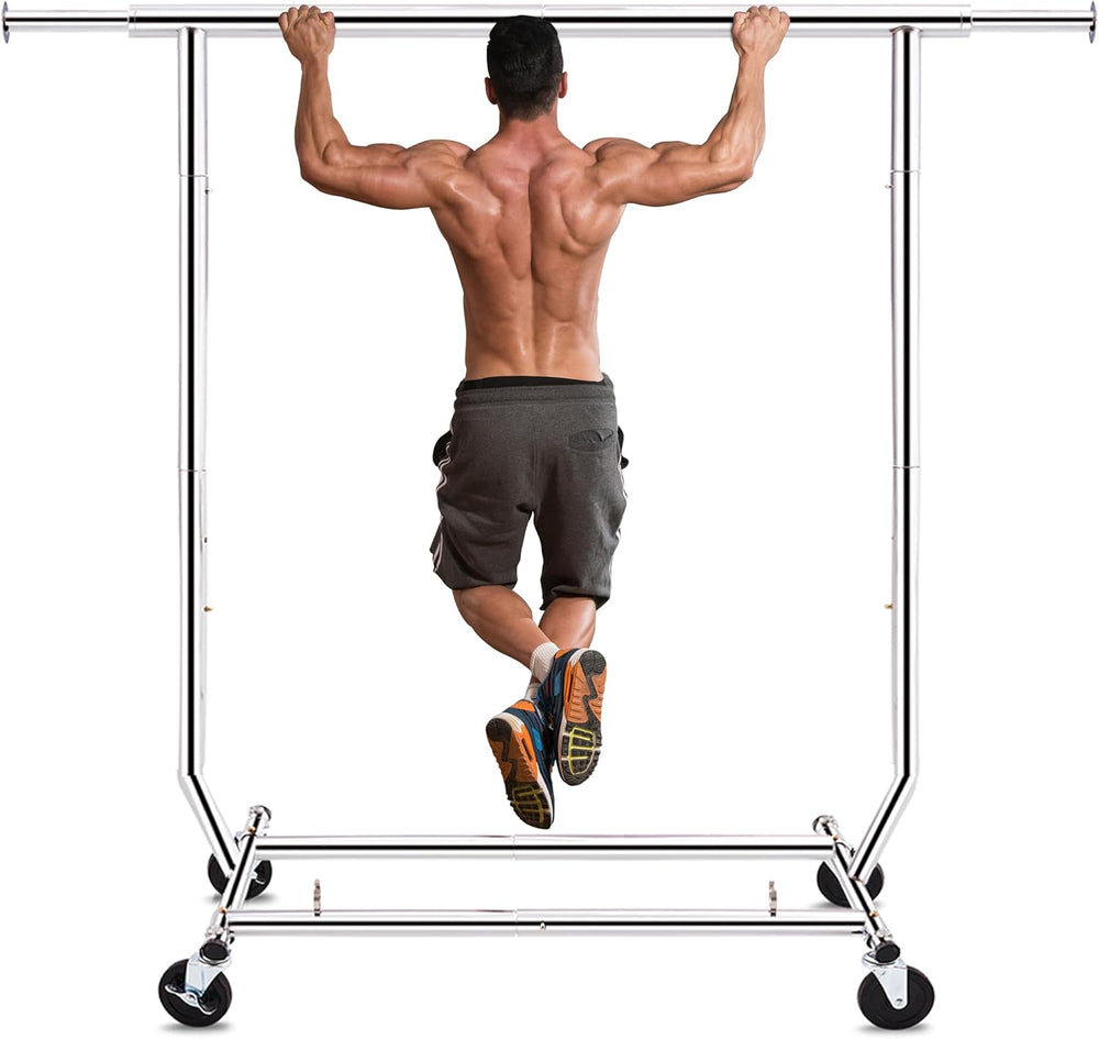 HOKEEPER Clothes Rack Rolling Clothing Racks with Wheels Collapsible