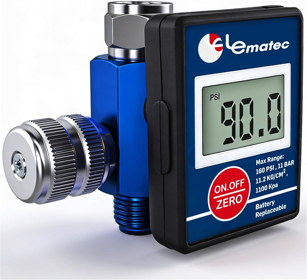 LE LEMATEC Digital Paint Gun Air Regulator with LED Gauge, 1/4 NPT