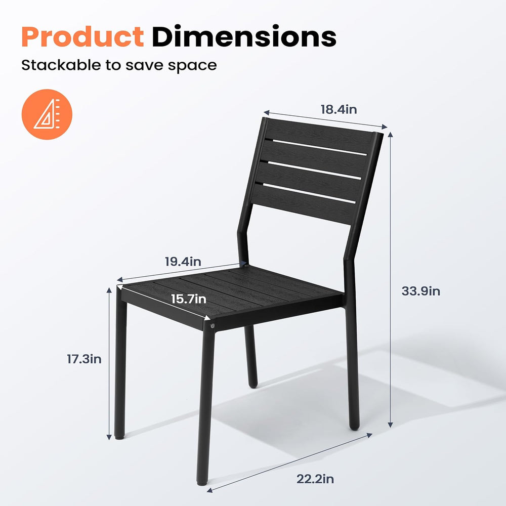Pellebant Stackable Outdoor Patio Dining Chairs Set of 2