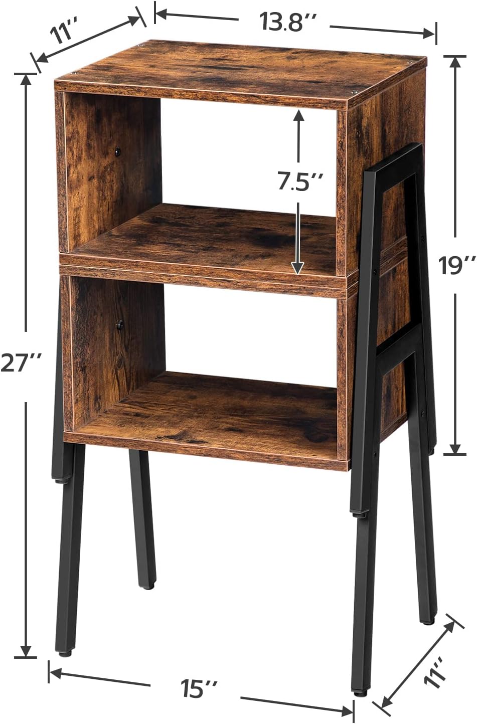 HOOBRO Nightstands Set of 2, Stackable End Tables, Small Side Tables