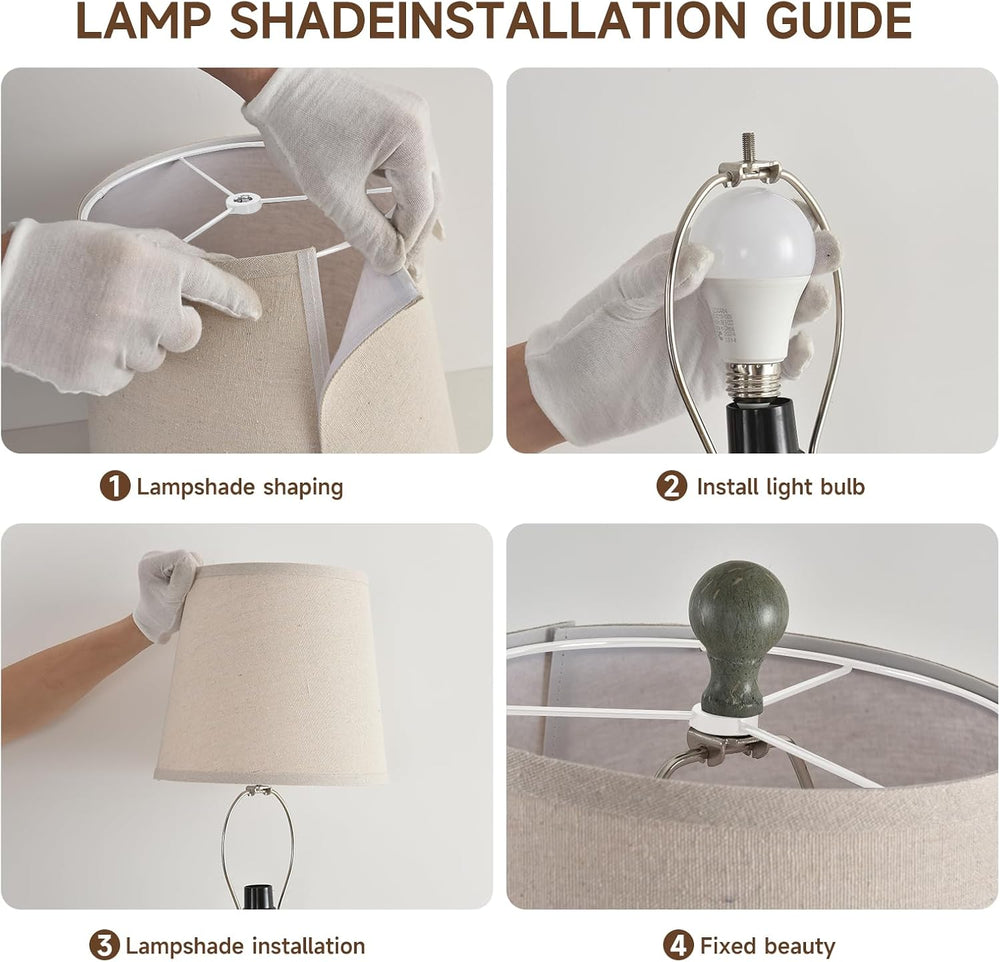 Lamps Set of 2 Modern Farmhouse Table Lamp Bedside Reading Lamps Living Room ...
