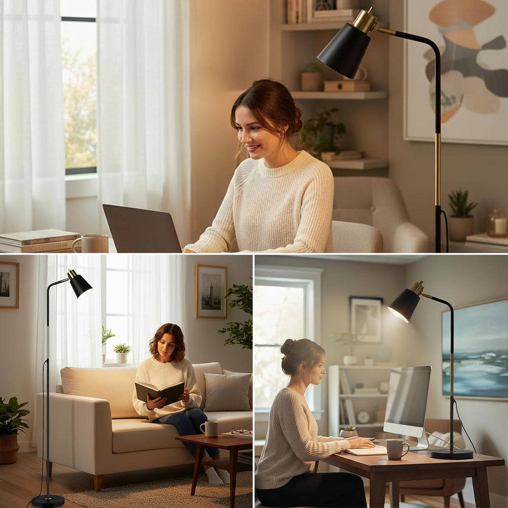 LALISU Floor Lamp Industrial Floor Lamps Reading Farmhouse Standing Lamp