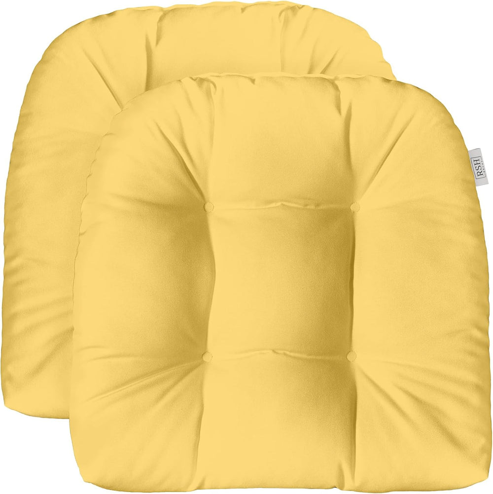 RSH DECOR: Sunbrella Tufted Wicker U-Shape Cushions Set of 2 | 19” x 19” | Wa...