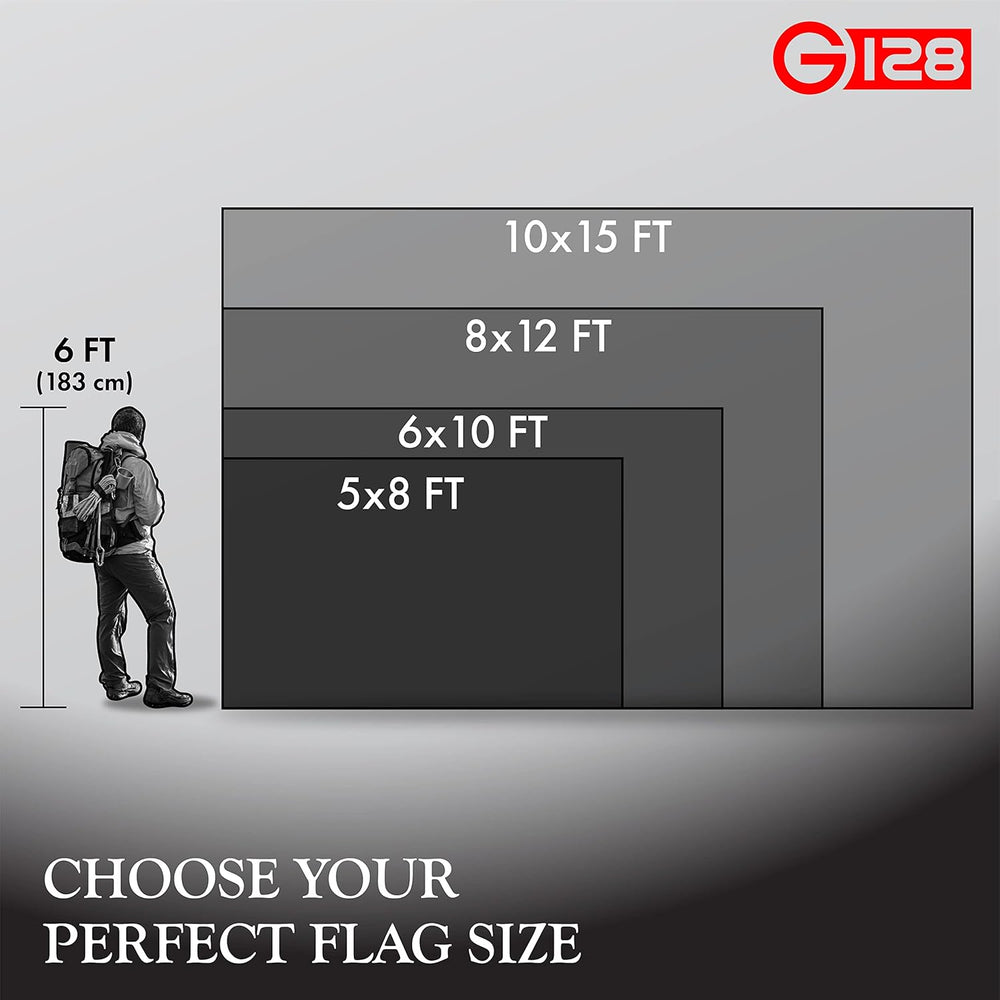 G128 8x12 Ft American Flag Deluxe TearProof Series, Featuring Super Tough Spu...
