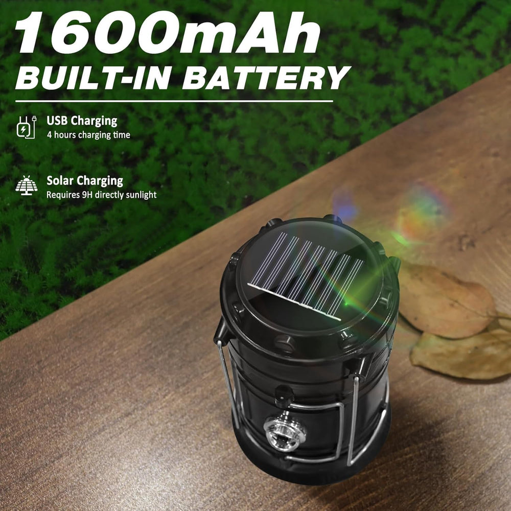 DIBMS 4-Pack Solar Camping Lantern, Collapsible Flashlight Emergency Lights