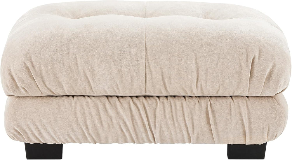 SoarFlash Velvet Sectional Sofa Ottoman, Camel