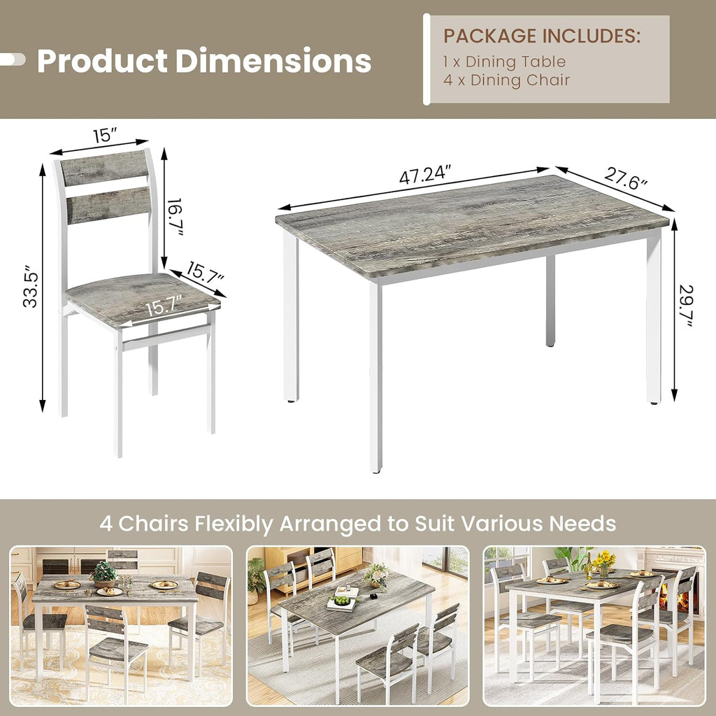 dklgg dining room table set for 4 farmhouse, package contents