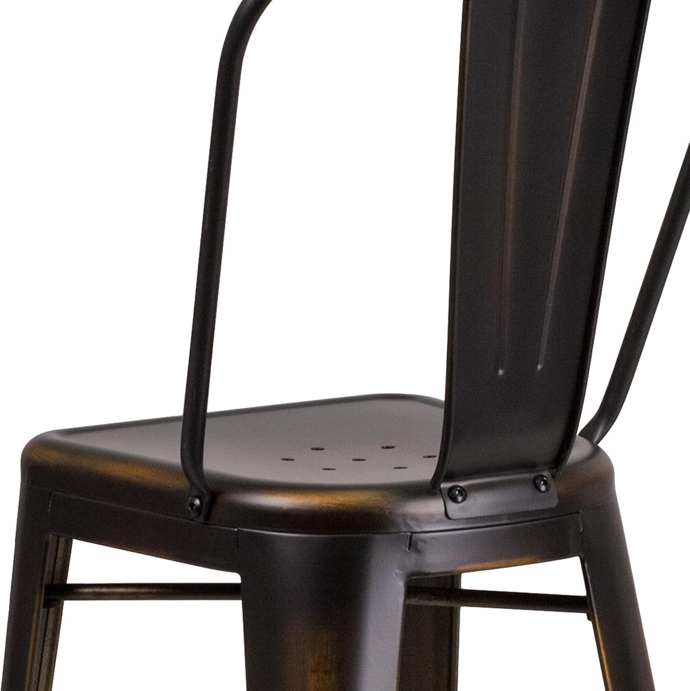 Flash Furniture Commercial Grade 30" High Distressed Copper Metal Indoor...