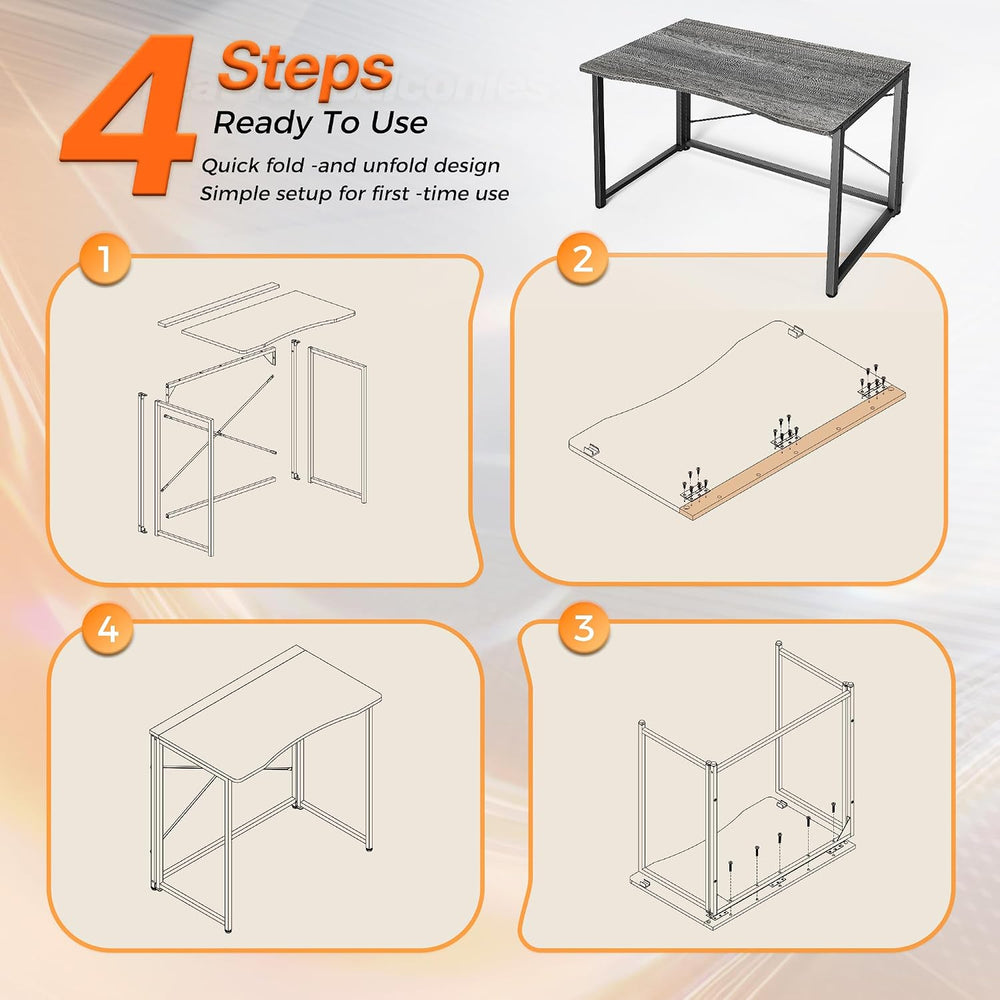Huuger Folding Desk for Small Spaces, 31.5 Inch Foldable Computer Table