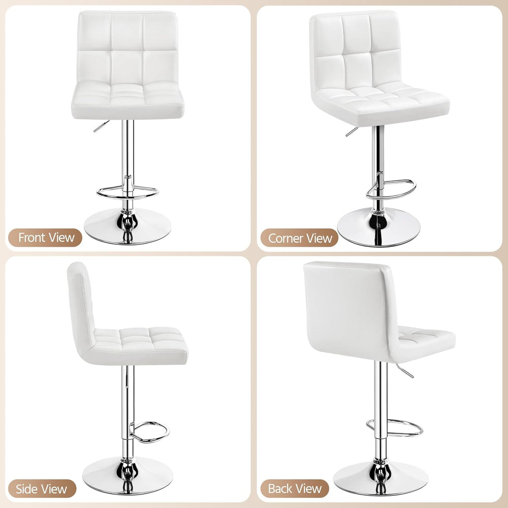 Yaheetech Bar Stools Set of 4 Adjustable Counter Height Barstools White