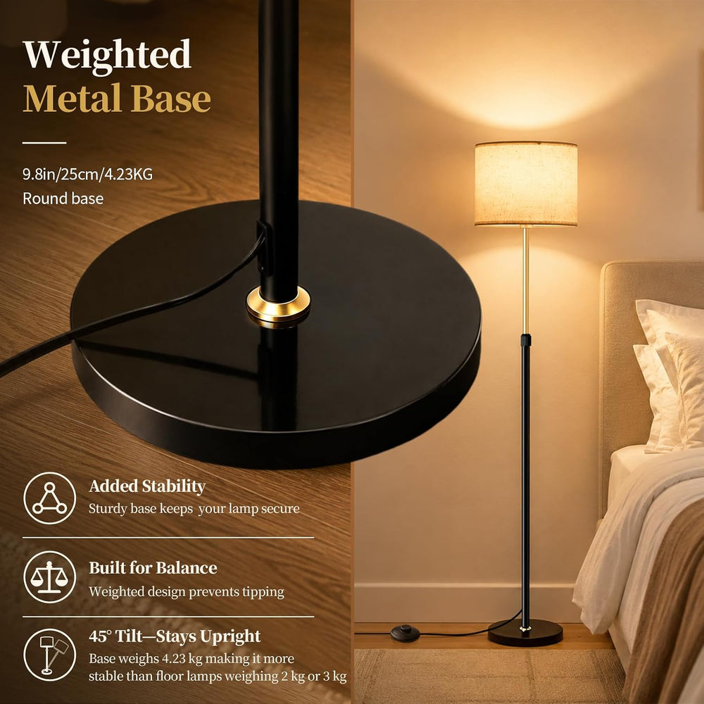 Dimmable Floor Lamp for Living Room, Standing Lamp with Remote, 55-67 in