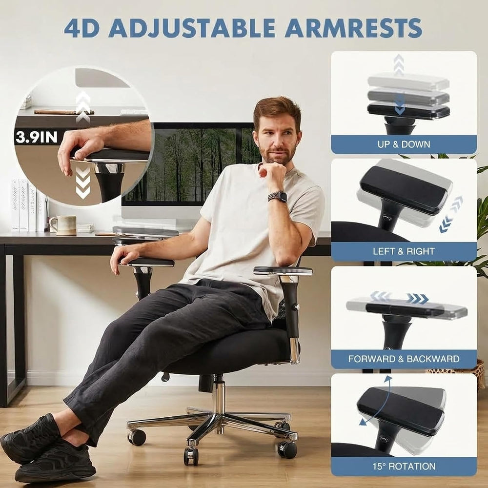 DUMOS Big and Tall Office Desk Chair, 500lbs Heavy Duty Mesh Chair
