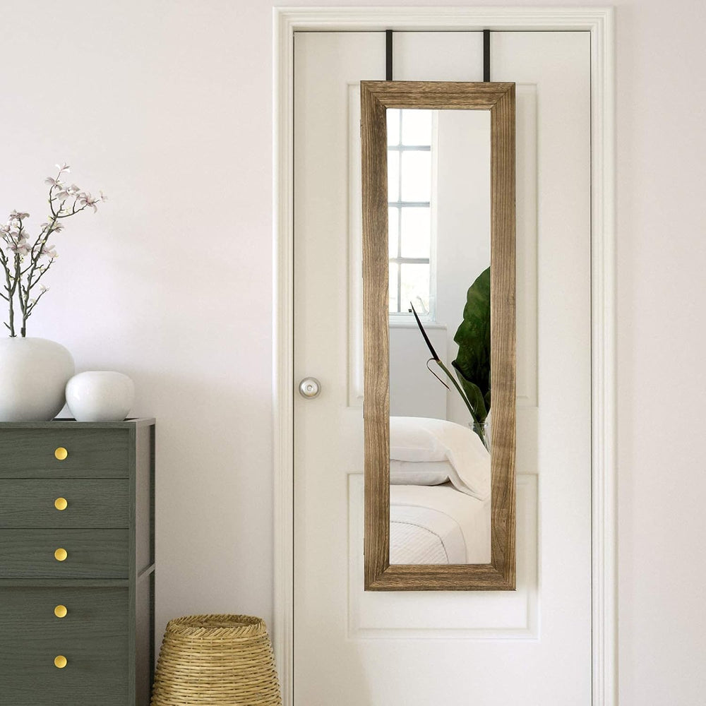SRIWATANA Jewelry Cabinet with Mirror, Lockable Door, Carbonized Black
