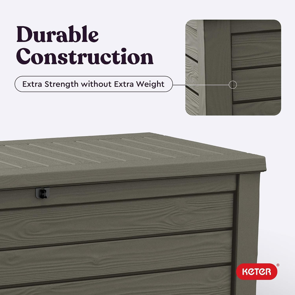 Keter Westwood 150 Gallon Resin Large Outdoor Storage Box for Patio Furniture...