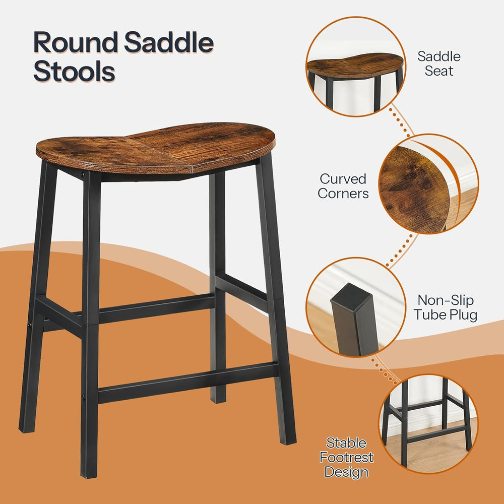 HOOBRO Bar Stools Set of 2, Counter Height Bar Stools, 23.6 Inch Barstools fo...