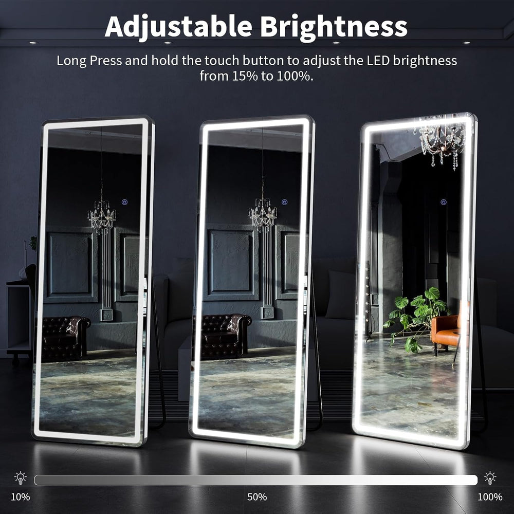VooBang 76"x34" Large LED Full Length Mirror with Dimmable Lights