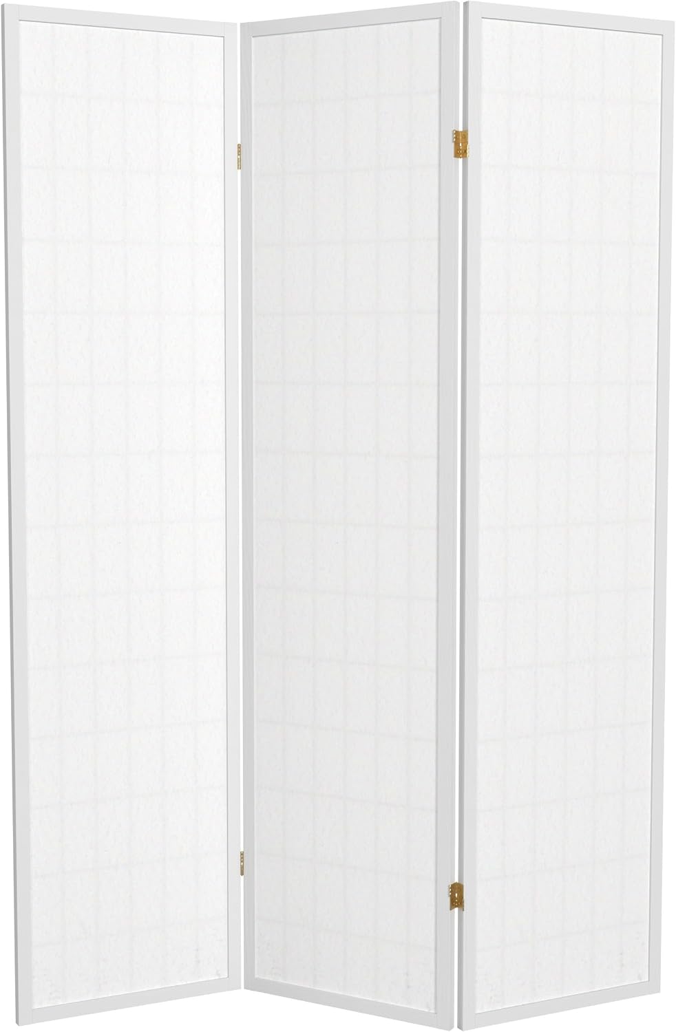 Red Lantern 6 ft. Tall Window Pane Shoji Screen - White - 3 Panels
