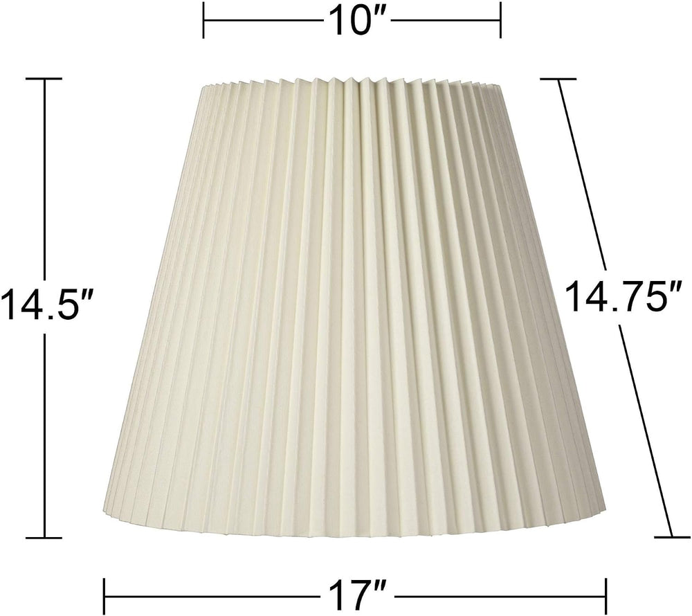Pre-Assembled Edie Large Ivory Pleated Lamp Shade 10x17x14.75 (Spider)