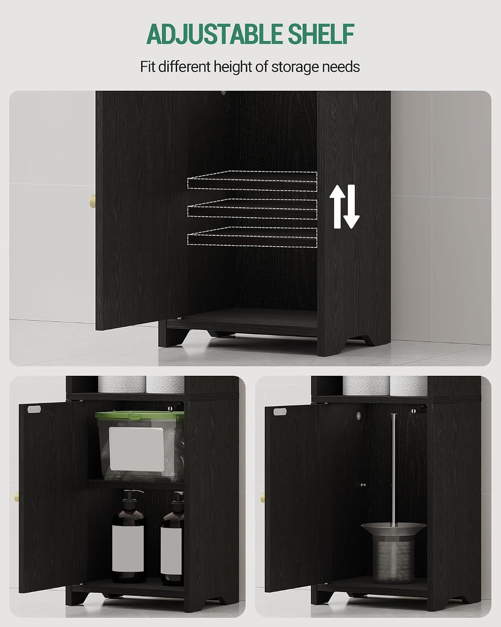 Hzuaneri Bathroom Storage Cabinet, Narrow Toilet Paper Cabinets with Doors