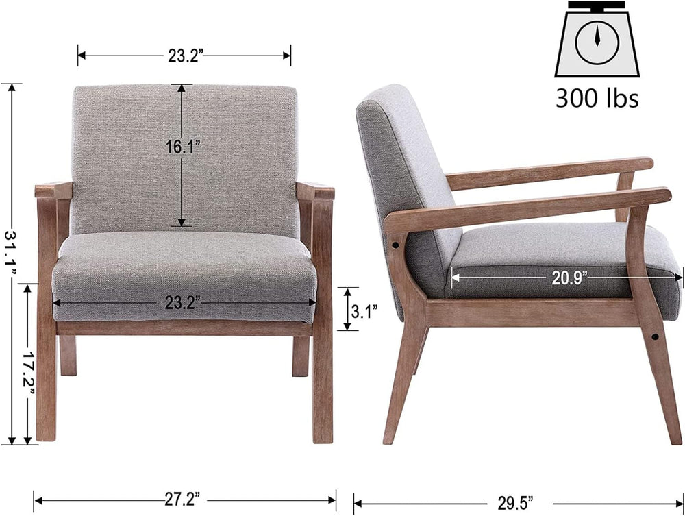 VESCASA 23.2" W Accent Chair with Arms, Comfy Farmhouse Side Chair with ...