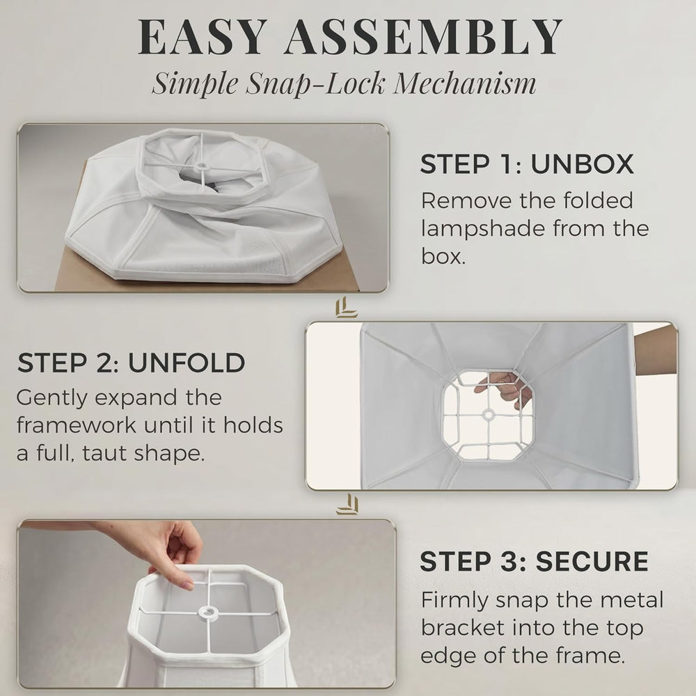 Lamp Shades Set of 2, White Medium Lampshades (6.5"x13"x10.8")...