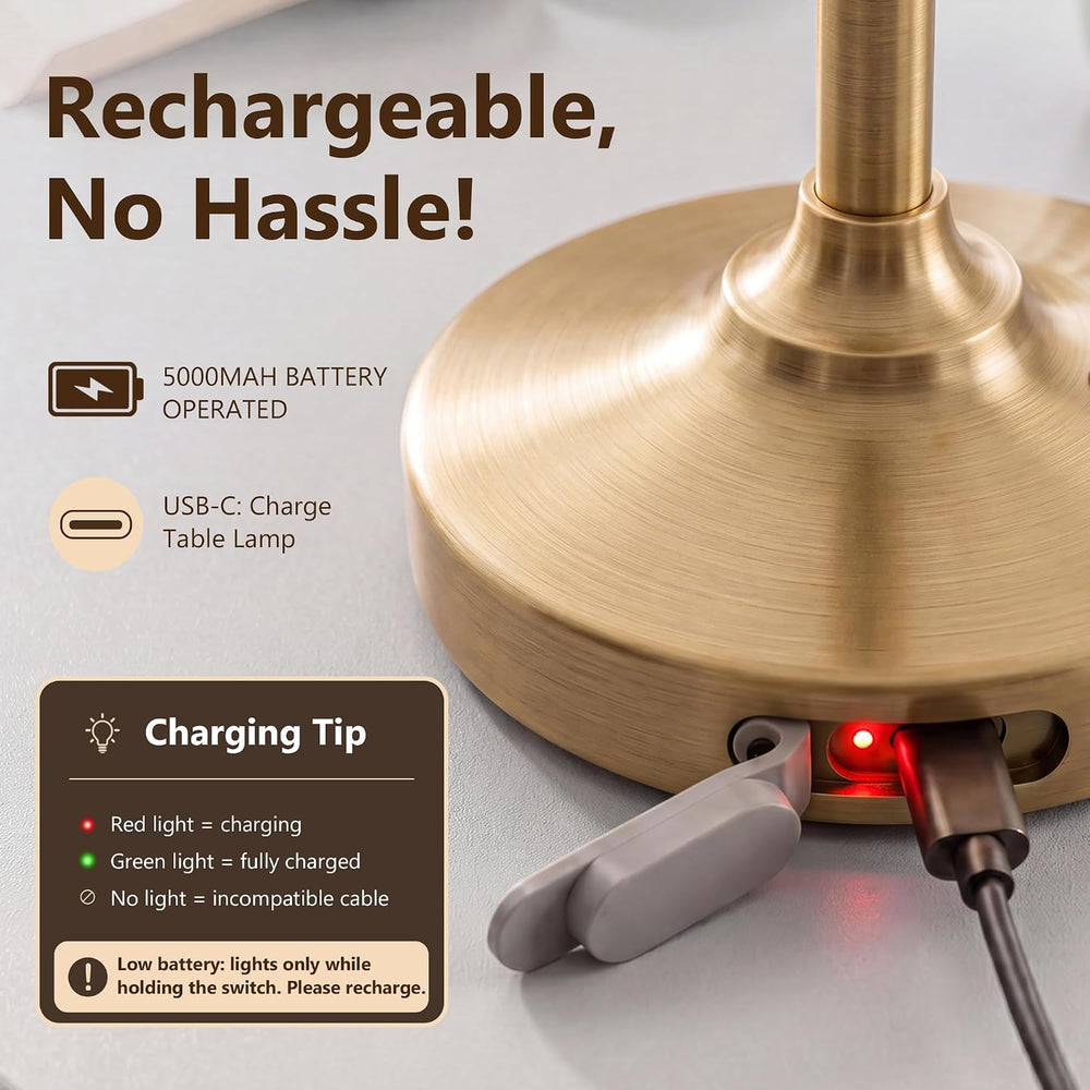 Dawnwake Table Lamp Cordless Lamp,5000mAh Rechargeble Battery Operated Lamp