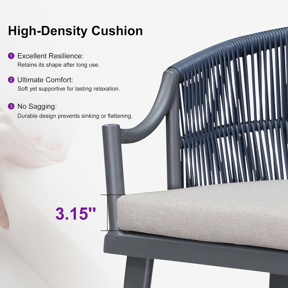 PURPLE LEAF Patio Dining Chairs Set of 2 Modern Wicker Outdoor Dining Chairs ...