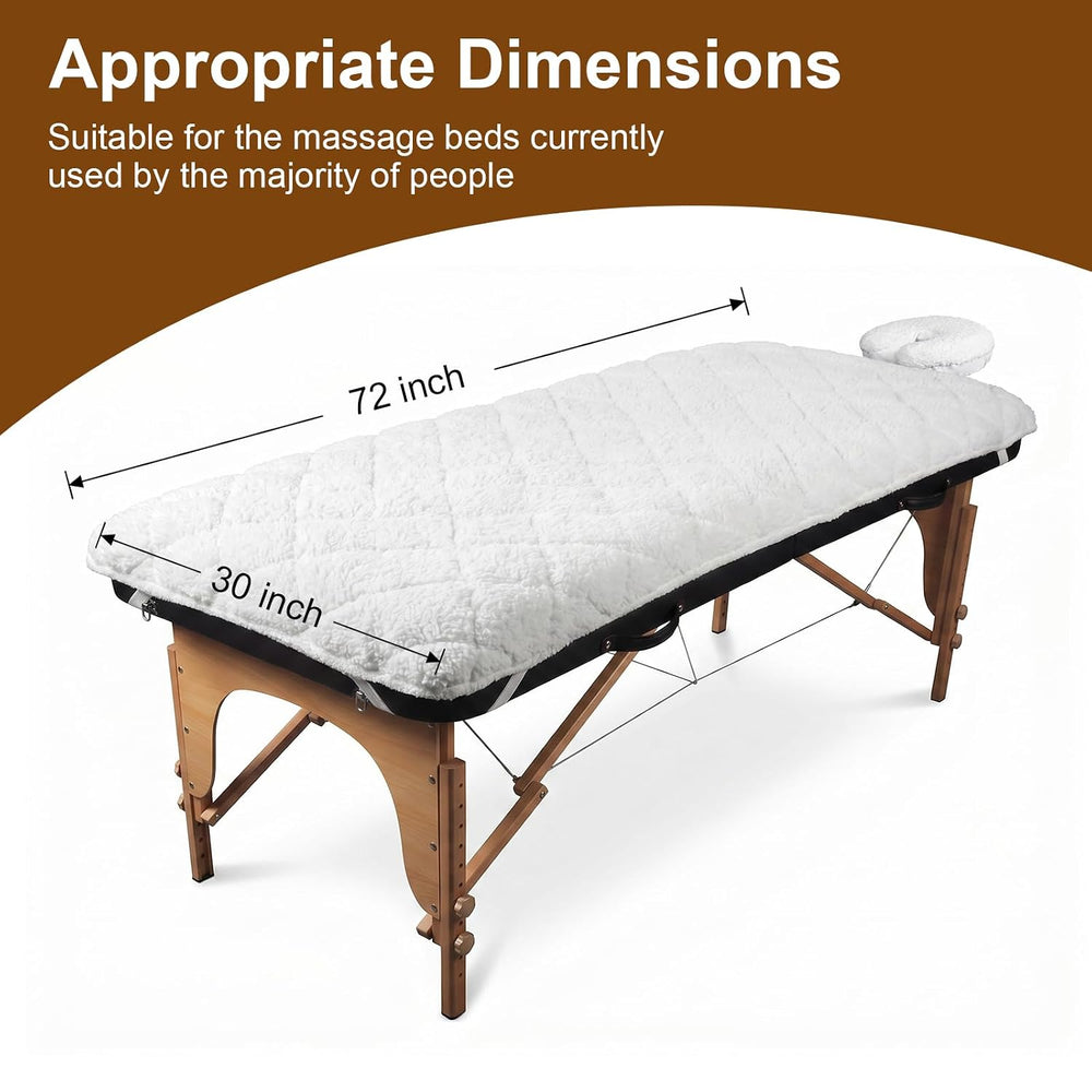 Fleece Massage Table Pad Set Double-Sided Quilted, 72"×30"